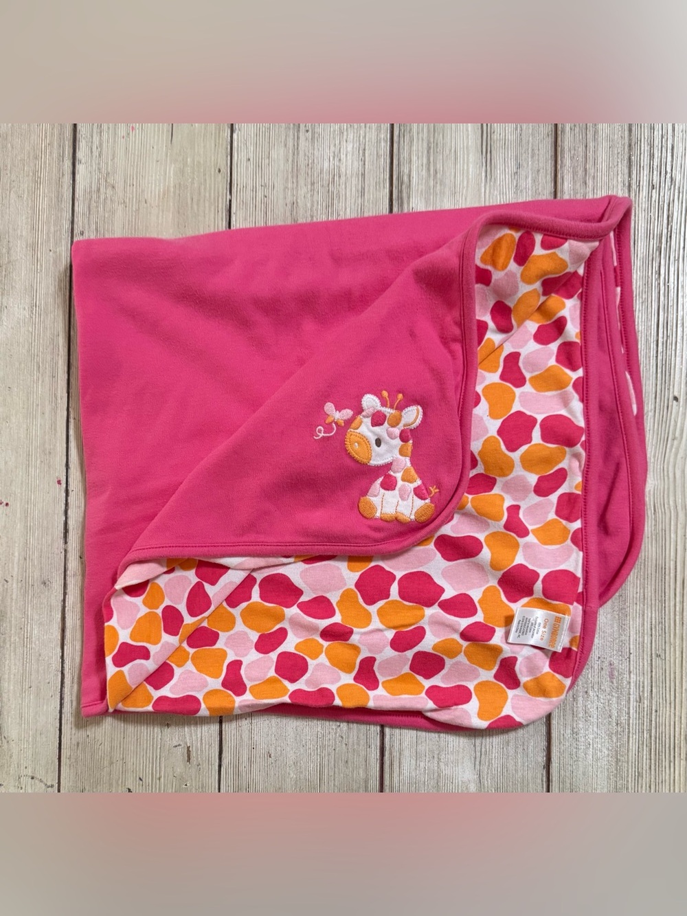 Gymboree 2014 2016 Jolly Giraffe Baby blanket girls pink orange